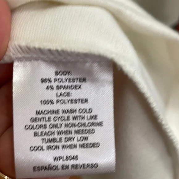 Maison Jules cream flower overlay dress. M - Picture 7 of 9